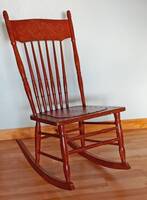 Antique Press Back Wooden Rocking Chair