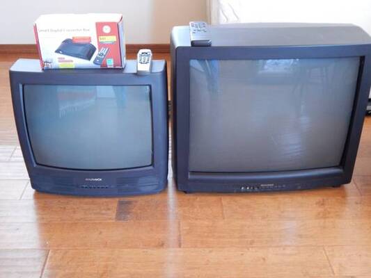 Two Color TVs and Converter