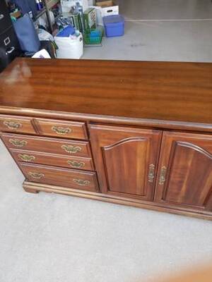 American Drew Vintage Dresser with Mirrors and Nightstands